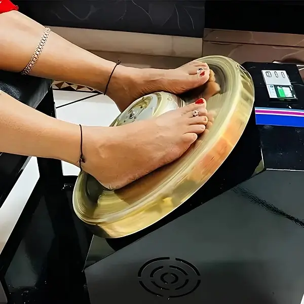 Kansa Thali Foot Massage